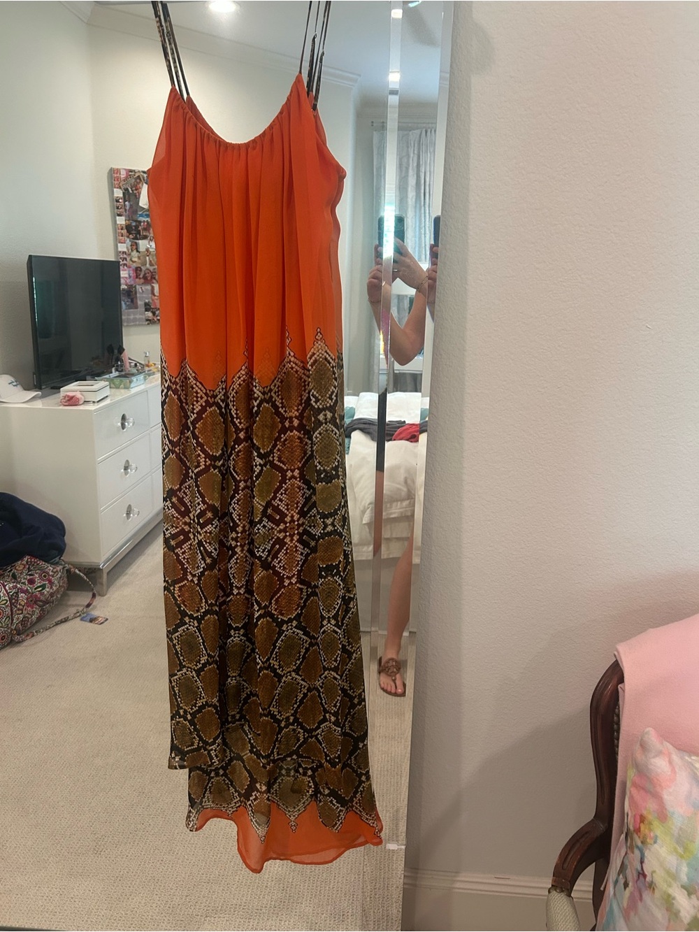 Twelfth Street by Cynthia Vincent Orange Snake-Print Maxi Dress